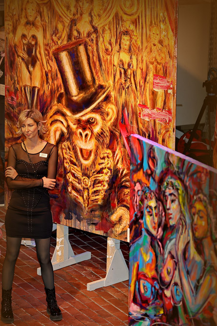Affenzirkus-Gemälde-Kunst-Ausstellung